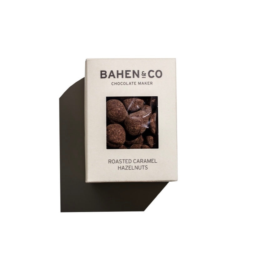 Chocolate covered Roasted Caramel Hazelnuts by Bahen & Co
