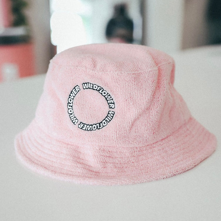Towel Bucket Hat- Pink (Wildfower Space)