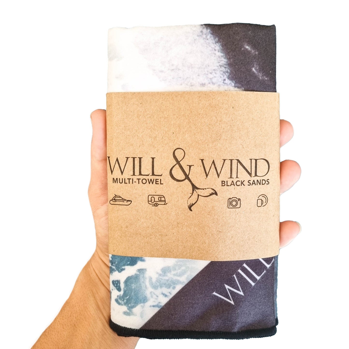 Multi Purpose Towel, Black Sands (Will & Wind)